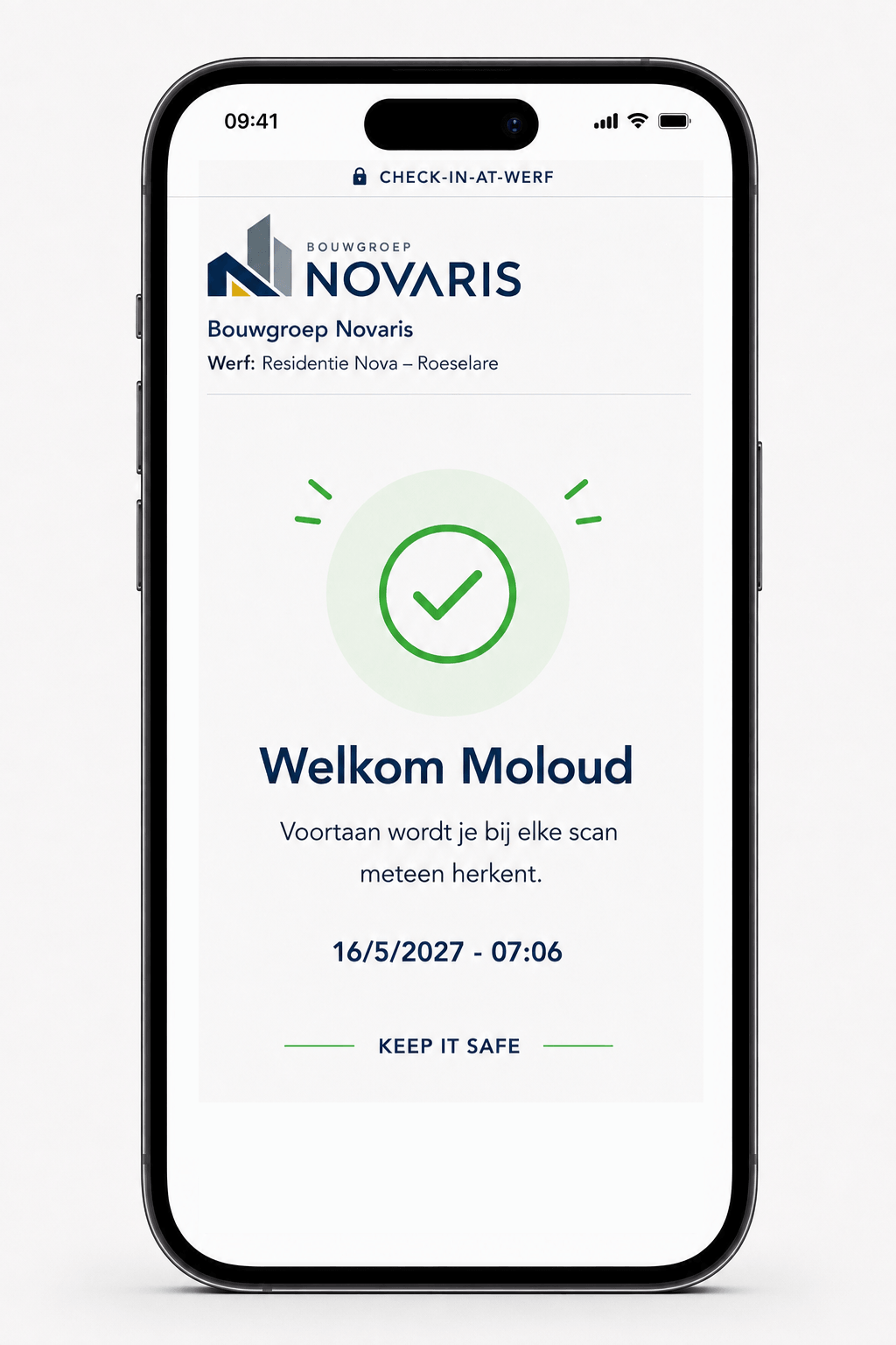 Eerste registratie geslaagd